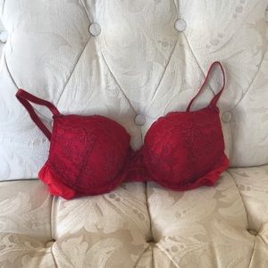 Adore Me red lace push up bra